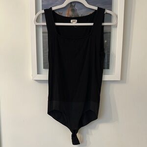 L'AGENCE Black Fitted Sleeveless Bodysuit